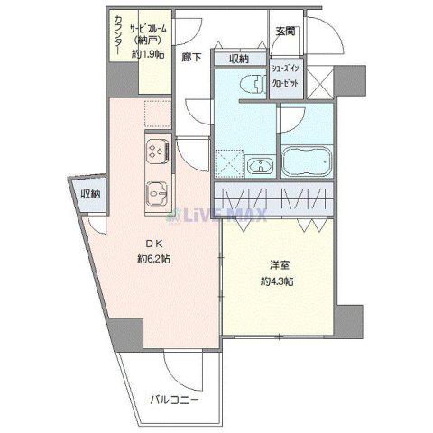 ジェノヴィア東向島IV(1SDK/2階)の間取り写真