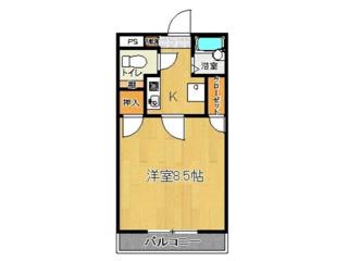 ヴィラージュI(1K/2階)の間取り写真