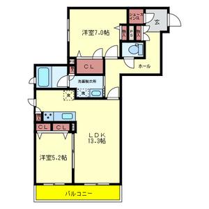 SHAMAISON MONTE VILLA(2LDK/3階)の間取り写真