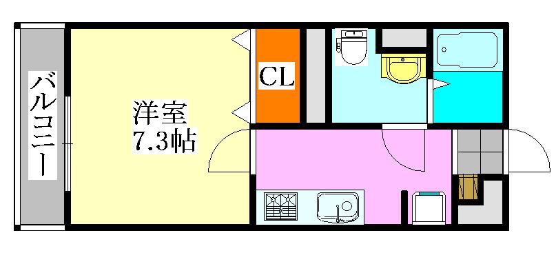 リブリ・エミネンス大久保(1K/2階)の間取り写真