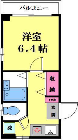クレール本町(1K/2階)の間取り写真
