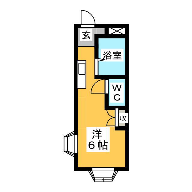 サテライト藤(ワンルーム/1階)の間取り写真