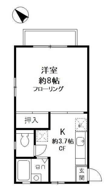 アメニティー浦和(1K/2階)の間取り写真