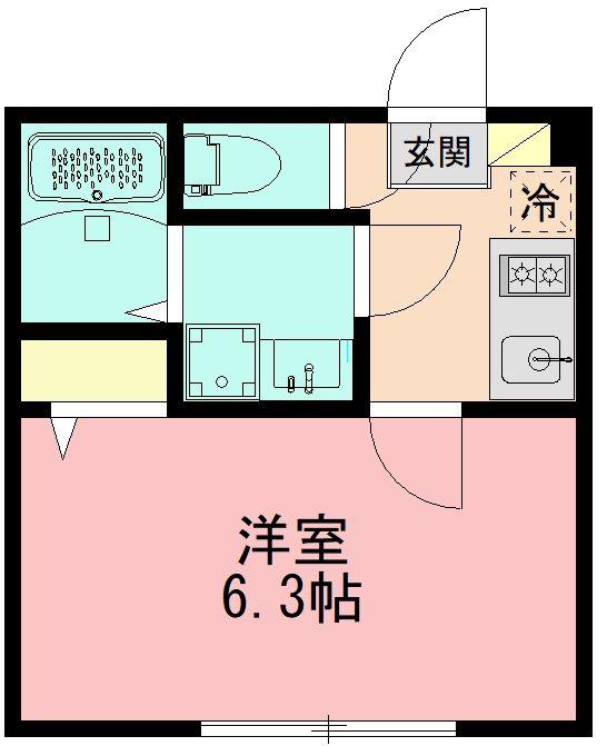 フェリーチェ中央林間(1K/3階)の間取り写真