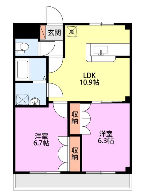 アルビレオパーク(2LDK/2階)の間取り写真