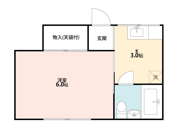 アルファンサー菊名(1K/2階)の間取り写真