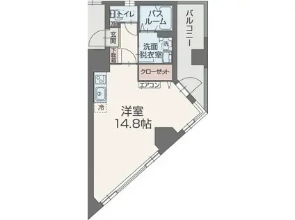 アマネ ウエスト(ワンルーム/2階)の間取り写真