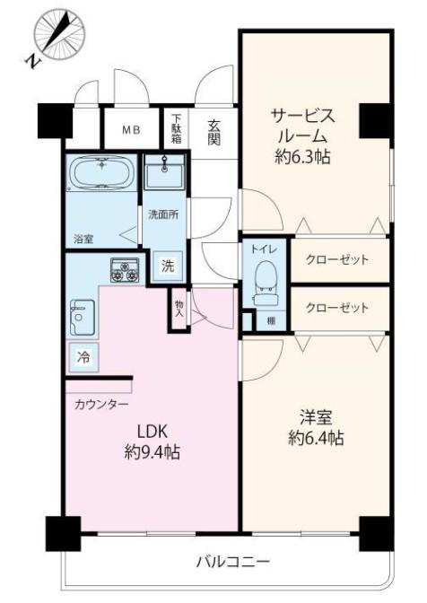 ステージグランデ市谷薬王寺(1SLDK/2階)の間取り写真