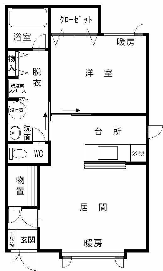 JR宗谷本線 旭川四条駅 徒歩11分 2階建 築25年(1LDK/2階)の間取り写真