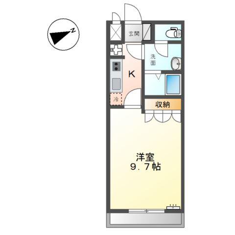 キングスクロス(1K/2階)の間取り写真