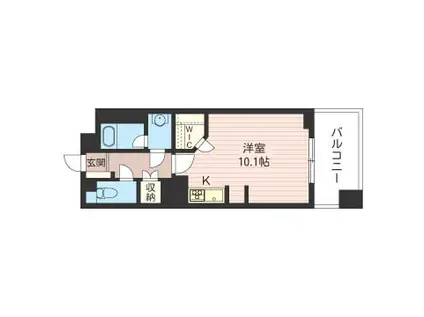 レジデンスシャルマン月島(ワンルーム/2階)の間取り写真