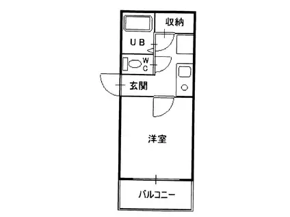 サンクオリティ鶴里(1K/2階)の間取り写真