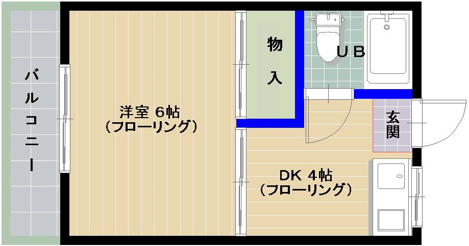 コーポ緑のたぬき(1K/2階)の間取り写真