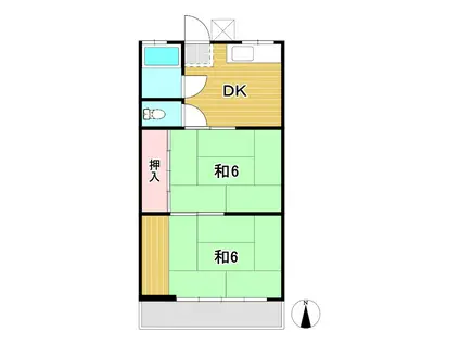 内山商店ビル(2DK/2階)の間取り写真