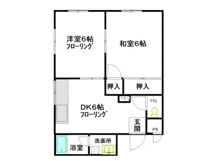 ハイツU(2DK/3階)の間取り写真