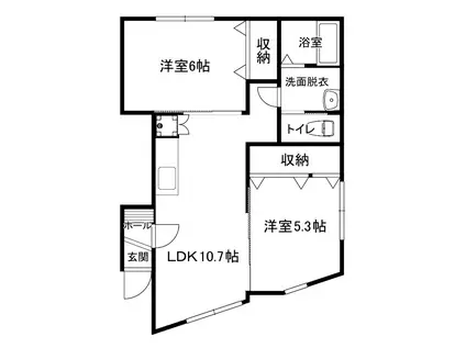コムハウス(2LDK/1階)の間取り写真