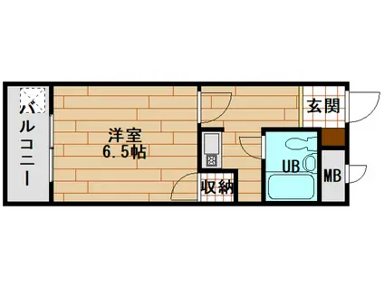 オーレックス郷東(1K/4階)の間取り写真