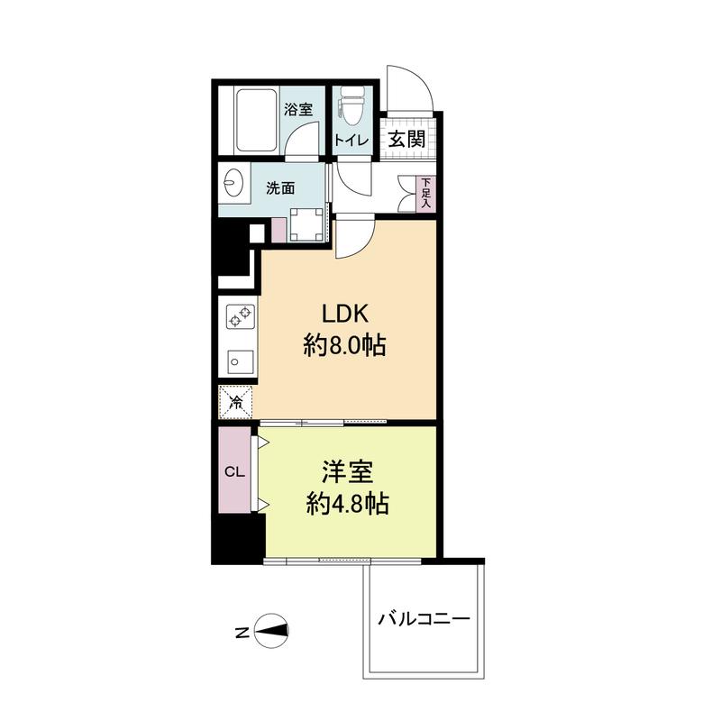 RISING MAISON 本町橋(1LDK/5階)の間取り写真