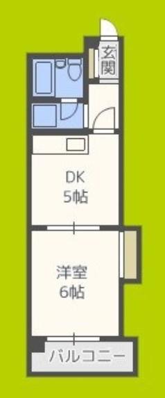 ハイツサンコー(1DK/2階)の間取り写真