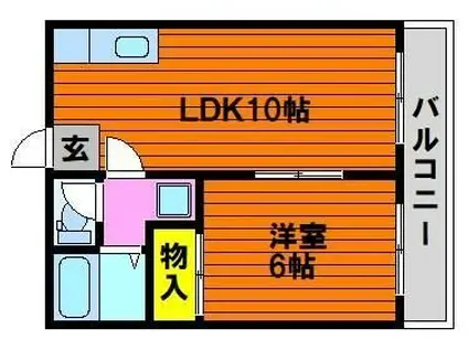 シルクハウスくらしき(1LDK/3階)の間取り写真