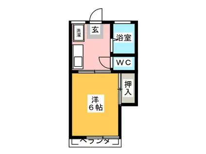 アミューズヨシノB棟(1K/1階)の間取り写真