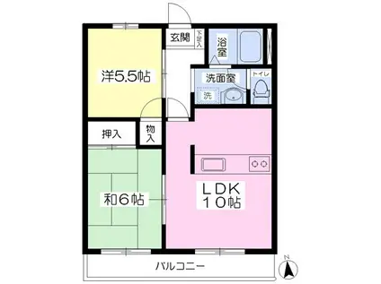 リーフマンション(2LDK/2階)の間取り写真