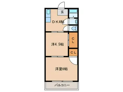 サンハイツ妙法寺(2DK/1階)の間取り写真