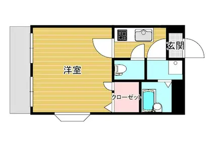 ハイドパーク一枝(1K/2階)の間取り写真