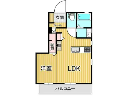 サウスブルー吉富I(1LDK/1階)の間取り写真
