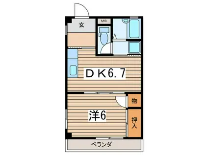 第二横溝ビル(1DK/4階)の間取り写真