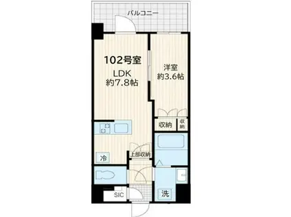 アルカンシエル新宿大京町(1LDK/1階)の間取り写真