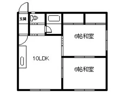 ニュー新富ハイツ(2LDK/2階)の間取り写真