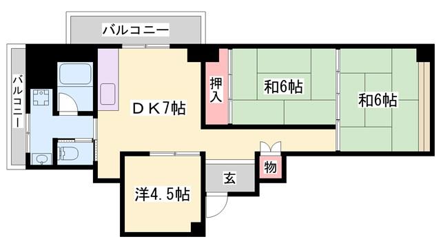 石田ビル(3DK/4階)の間取り写真