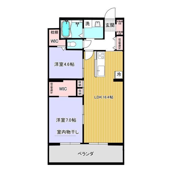 レジデンス グリシナ (2LDK/3階)の間取り写真