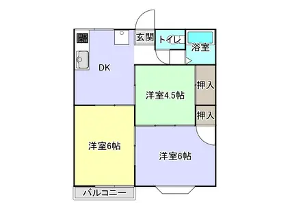 エステート佐原 B棟(3DK/1階)の間取り写真