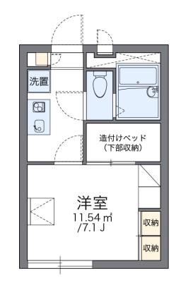 レオパレス西岡本2番館(1K/1階)の間取り写真
