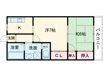 エステートQ07(2K/3階)の間取り写真