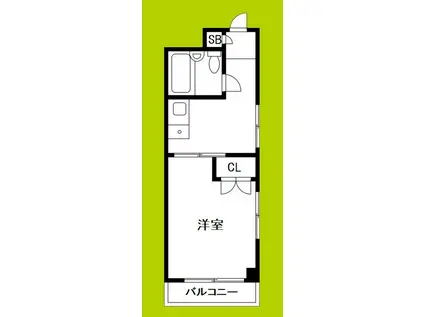 ホワイトビル(1DK/3階)の間取り写真