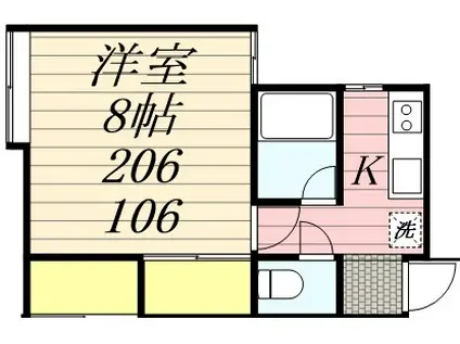 ラ・ブランシュII(1K/1階)の間取り写真