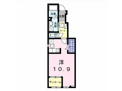 フォルトゥーナ(ワンルーム/1階)の間取り写真