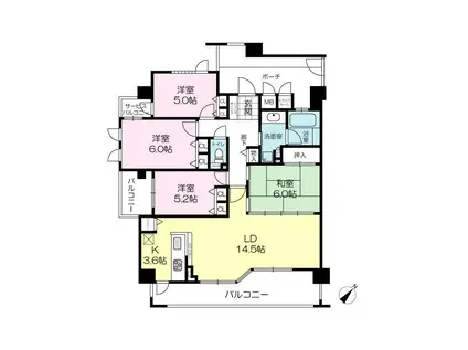 ファーミンスペリオ土山野添(4LDK/8階)の間取り写真