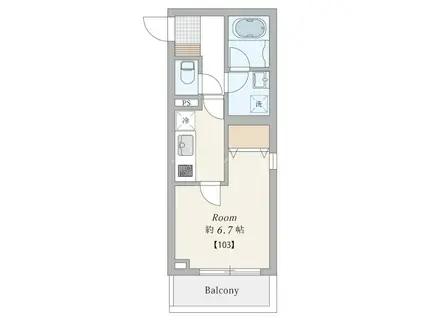 RIVERCITY SHINANO(1K/1階)の間取り写真