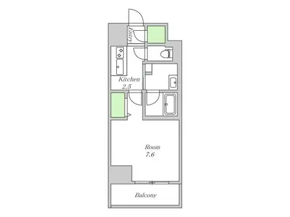 ロイヤルパークヒルズうめきた(1K/3階)の間取り写真