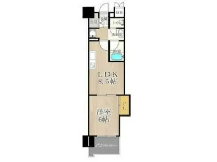 マスターズレジデンス道頓堀III(1LDK/3階)の間取り写真