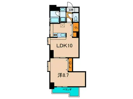 ワコーレエキサイド岡本(1LDK/10階)の間取り写真