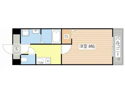 ラグリシーヌII(1K/3階)の間取り写真