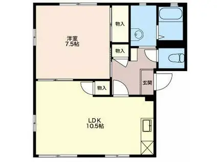 ハイツフレグランスA(1LDK/1階)の間取り写真