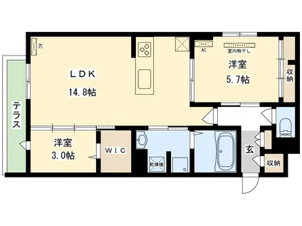CLASHIST新森(2LDK/1階)の間取り写真