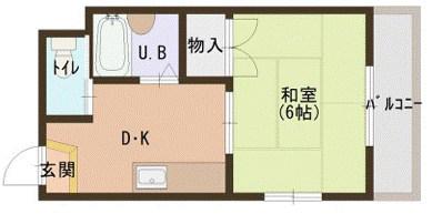 三和ハイツ(1DK/1階)の間取り写真