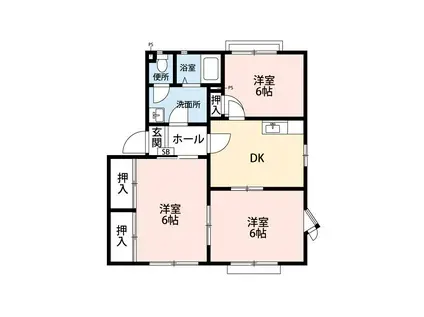 レーベンハイム(3DK/2階)の間取り写真